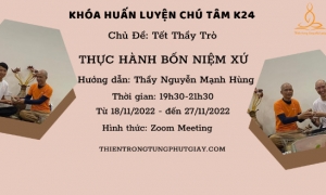 Thông báo về khoá thiền online Bốn Niệm Xứ K24