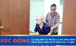 Hình ảnh hai vợ chồng già gây xúc động trong Ngày Quốc tế Hạnh phúc