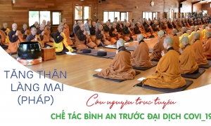 Tăng thân Làng Mai (Pháp) cầu nguyện trực tuyến, chế tác bình an trước đại dịch Covid<i class=