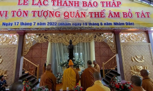 Tu viện Bát Nhã lạc thành bảo tháp, an vị tôn tượng Quán Thế Âm Bồ-tát